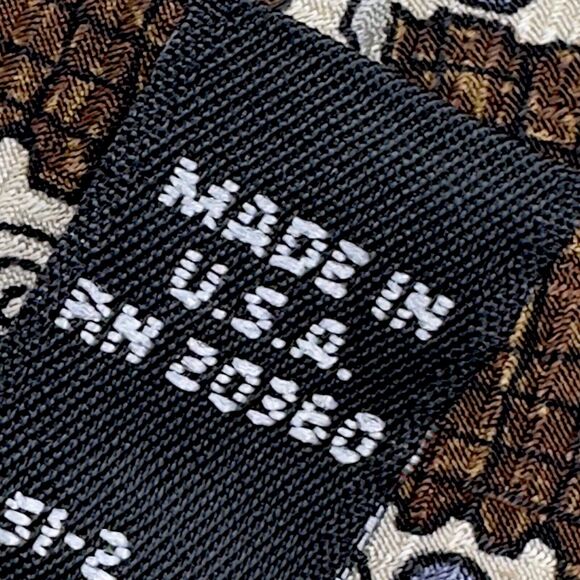 Nob Hill Mens Silk Dress Tie Made in Italy Square Scroll Geometric Design 57" 4" - Picture 10 of 12